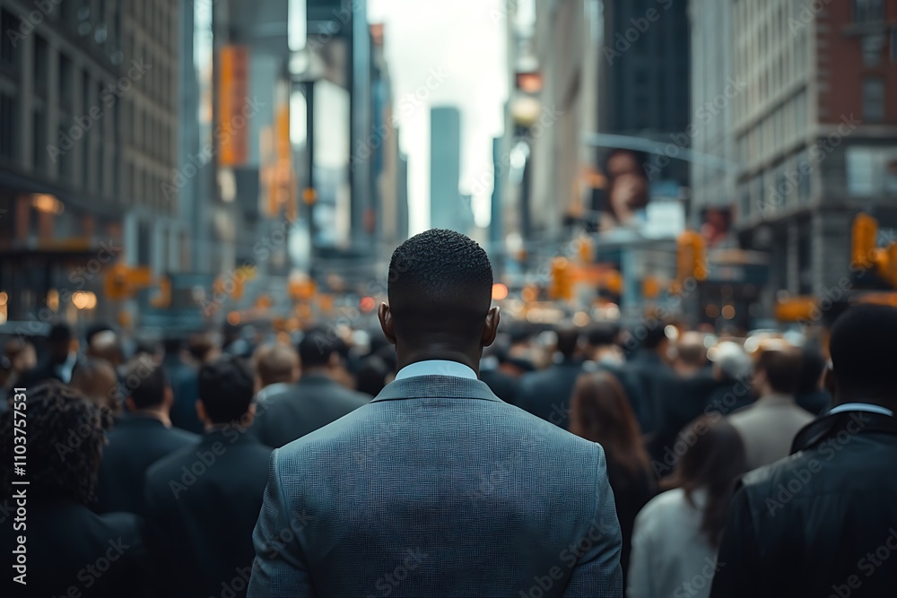 Anonymous Businessman Amidst Modern City Sunlight Anonymous Businessman Amidst Modern City Sunlight