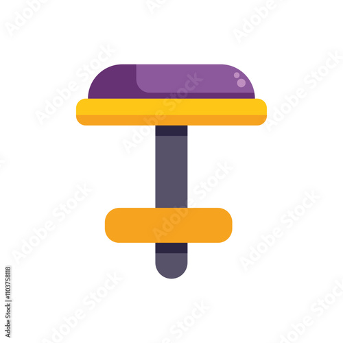 Modern stool with footrest isolated on white background, stylish furniture for cafe, bar or restaurant