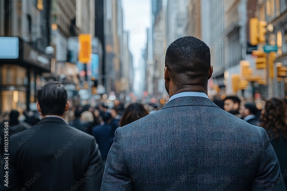 Anonymous Businessman in NYCs Fast-Paced City Street Anonymous Businessman in NYCs Fast-Paced City Street