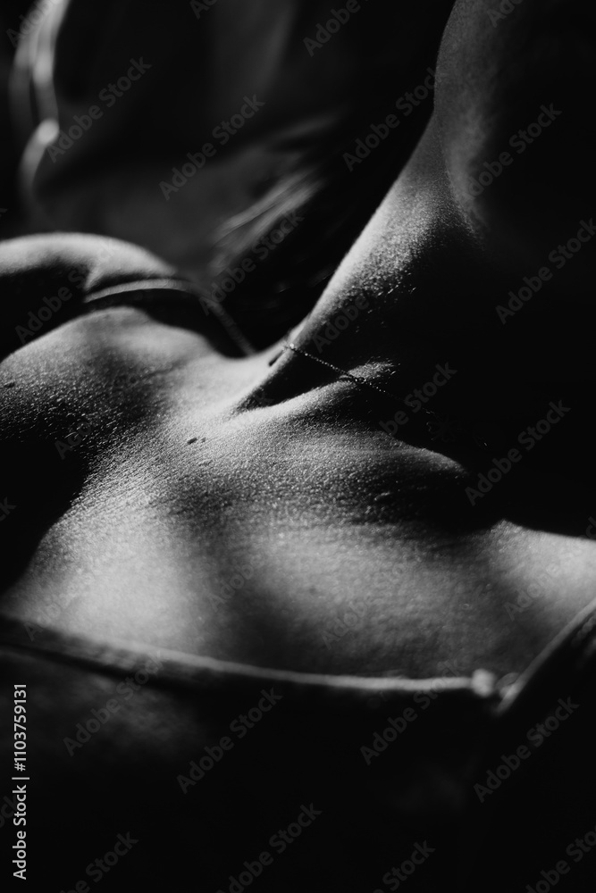 close-up of a woman's chest close-up of a woman's chest