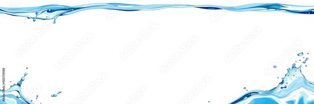 blue water splash with white frame suitable for text overlay, decoration, digital art blue water splash with white frame suitable for text overlay, decoration, digital art