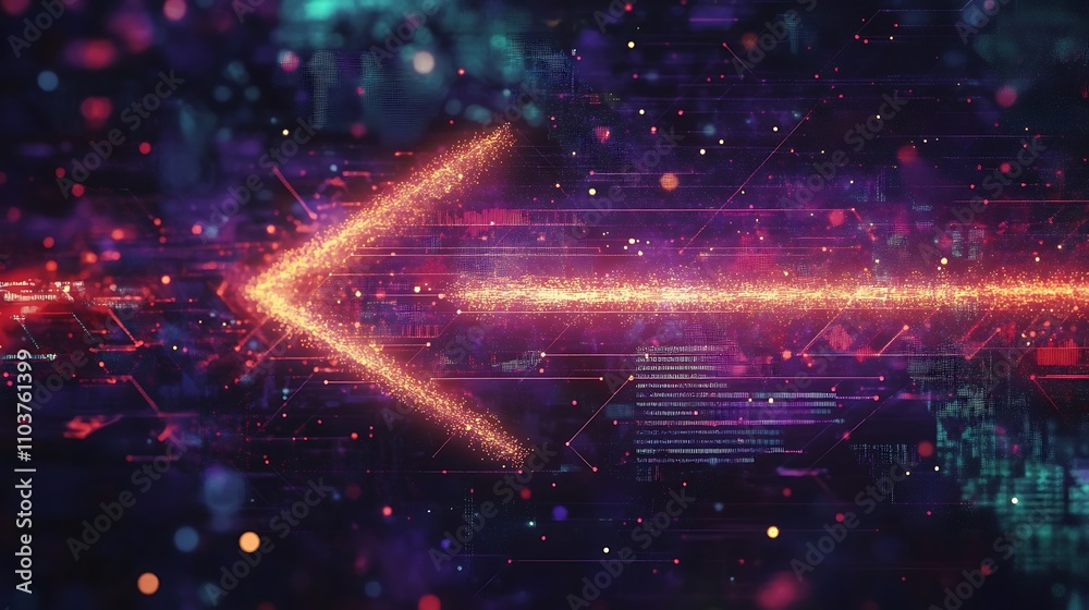 Arrow in digital space Arrow in digital space