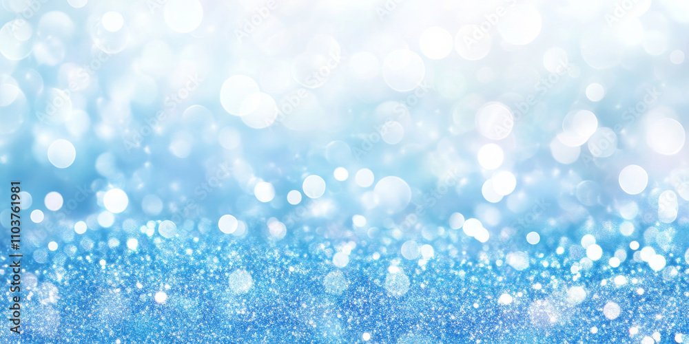 Abstract icy blue glitter sparkle background, blending cool frost-like tones with delicate bokeh and glowing particles. Abstract icy blue glitter sparkle background, blending cool frost-like tones with delicate bokeh and glowing particles.
