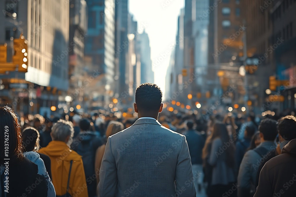 Anonymous Commuter in Dense Urban Metropolis Crowd Anonymous Commuter in Dense Urban Metropolis Crowd