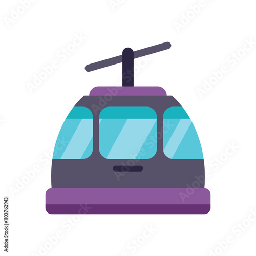 Cable car moving on ropeway, public urban transport for transporting passengers by air