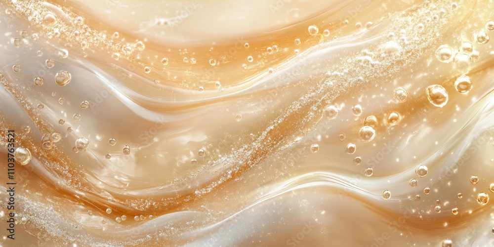 Warm-toned gel texture in soft gold and peach hues. The surface is glossy, with embedded light reflections and tiny bubbles for added depth. Warm-toned gel texture in soft gold and peach hues. The surface is glossy, with embedded light reflections and tiny bubbles for added depth.
