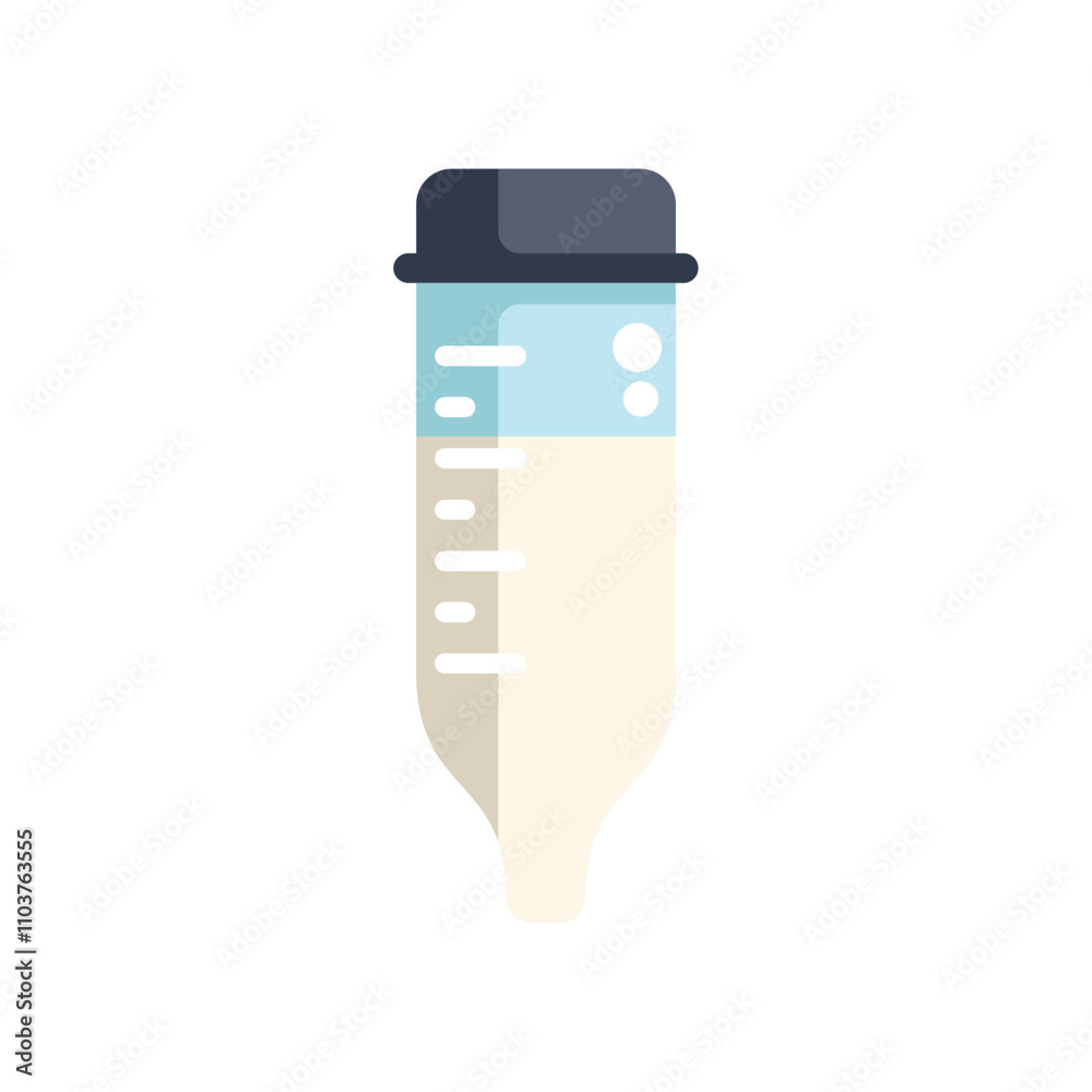 Baby bottle icon representing feeding time for a newborn baby, using a flat design style Baby bottle icon representing feeding time for a newborn baby, using a flat design style