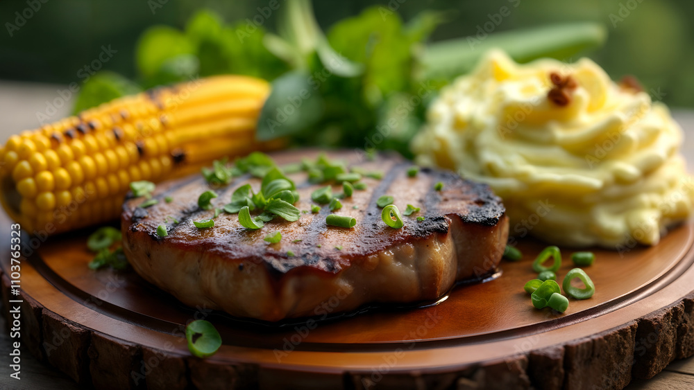 Grilled Steak with Garlic Butter and Corn Grilled Steak with Garlic Butter and Corn