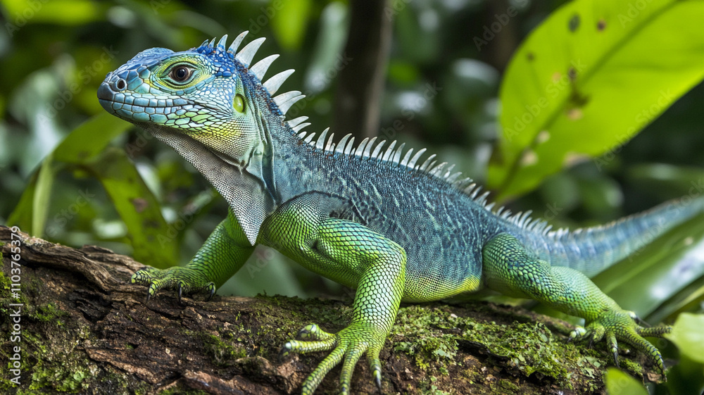 Fototapeta premium green lizard generated by AI technology