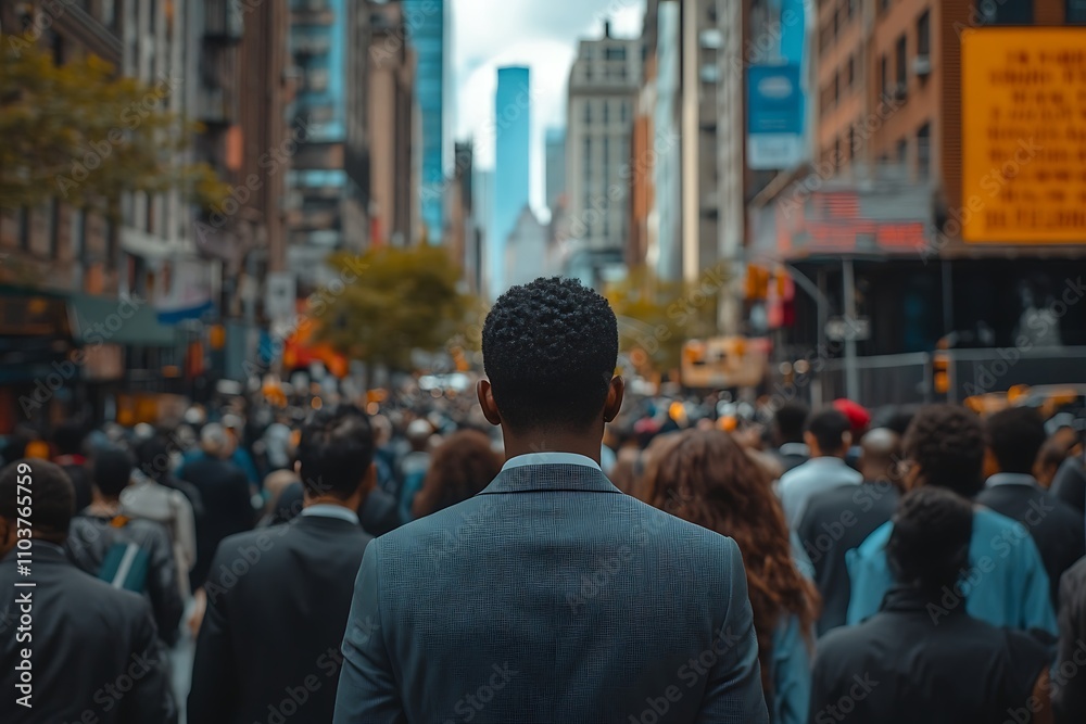 Anonymous Man in Gray Suit, Rush Hour Metropolis Crowd Anonymous Man in Gray Suit, Rush Hour Metropolis Crowd