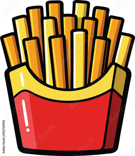 Crispy French Fries Clipart Vector with Golden Perfection Perfect for Menus Blogs and Food Designs