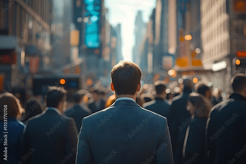 Anonymous Man, Grey Suit, City Opportunity Path Anonymous Man, Grey Suit, City Opportunity Path