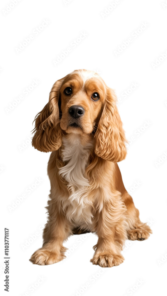 4k backgroundless cutout of an elegant cocker spaniel dog sitting 4k backgroundless cutout of an elegant cocker spaniel dog sitting