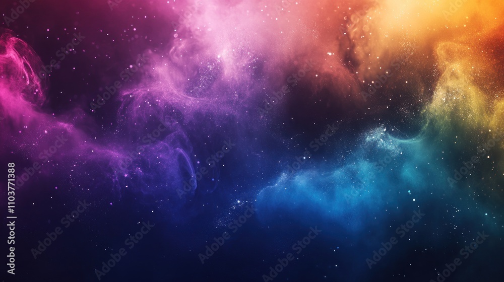 Cosmic Nebula Colorful Galaxy Dust And Stars