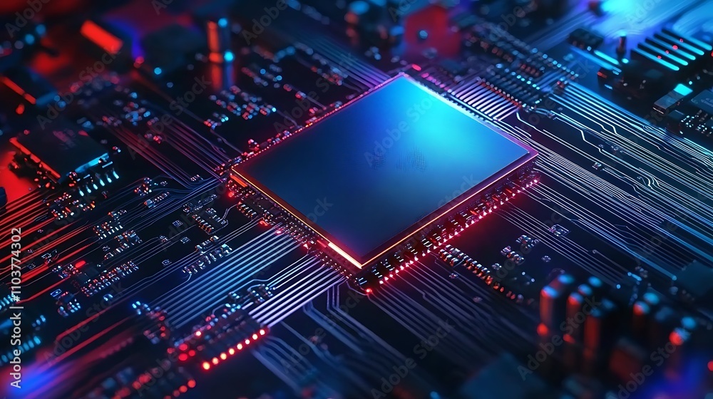 Obraz premium Computer Processors CPU concept. Motherboard digital chip