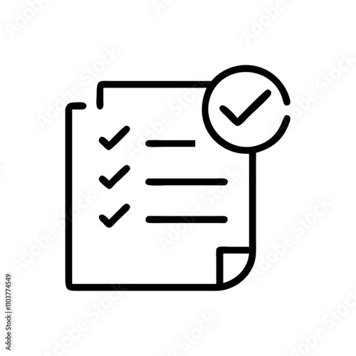 Good icon completed checklist with tick mark