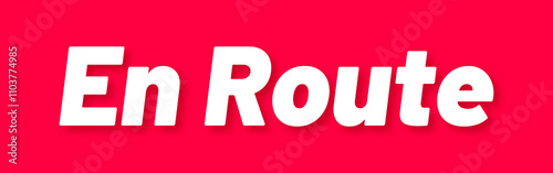 Obraz na plátně En Route Stamp, Red Background with En Route Word Rubber Stamp Banner