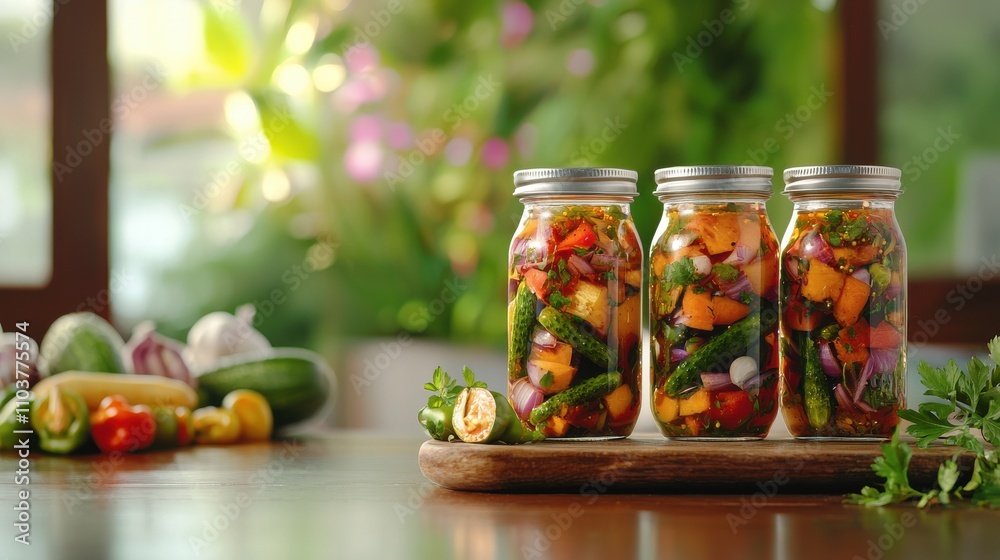 Freshly Picked Vegetable Jars Filled with Colorful Produce Arrangement Indian food cuisine Freshly Picked Vegetable Jars Filled with Colorful Produce Arrangement Indian food cuisine