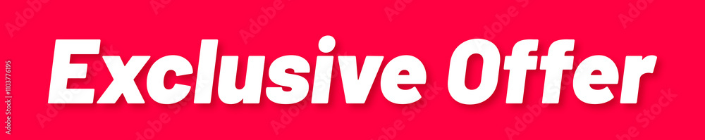 Obraz premium Exclusive Offer Stamp, Red Background with Exclusive Offer Word Rubber Stamp Banner
