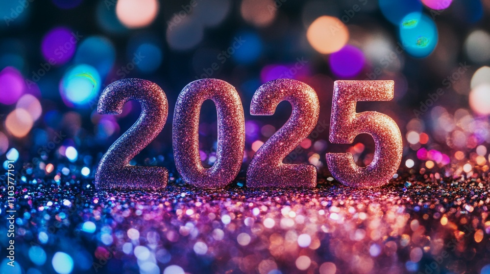 new 2025 year over glitter background new 2025 year over glitter background