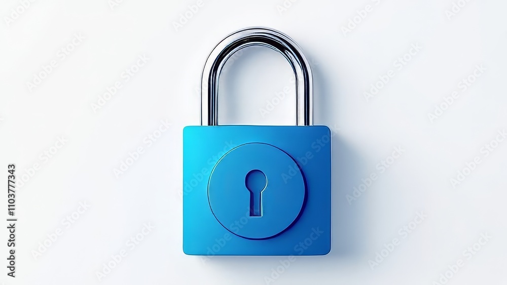 Flat icon: a modern blue padlock. Simple and secure. Flat icon: a modern blue padlock. Simple and secure.