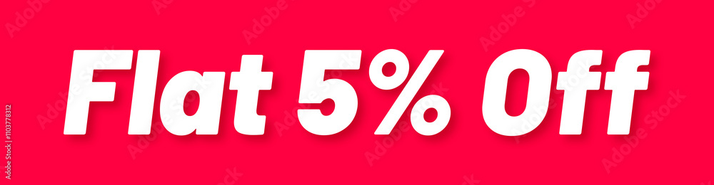Flat 5% Off Stamp, Red Background with Flat 5% Off Word Rubber Stamp Banner Flat 5% Off Stamp, Red Background with Flat 5% Off Word Rubber Stamp Banner