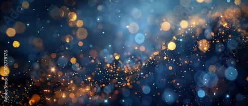 Elegant Dark Blue Background with Shimmering Gold for Luxurious Holiday Designs