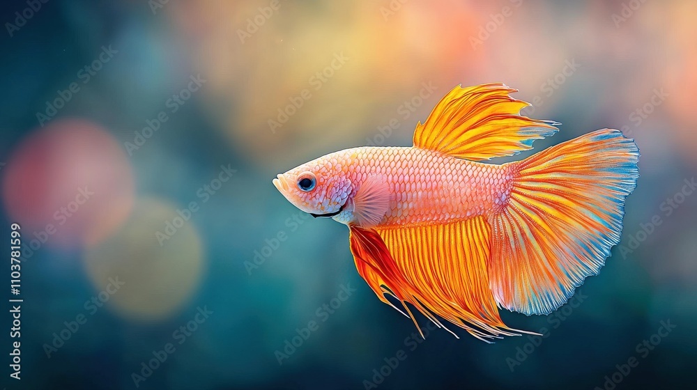 A vibrant goldfish swims gracefully through a colorful underwater scene, showcasing its splendid fins and vivid colors, captivating observers. A vibrant goldfish swims gracefully through a colorful underwater scene, showcasing its splendid fins and vivid colors, captivating observers.