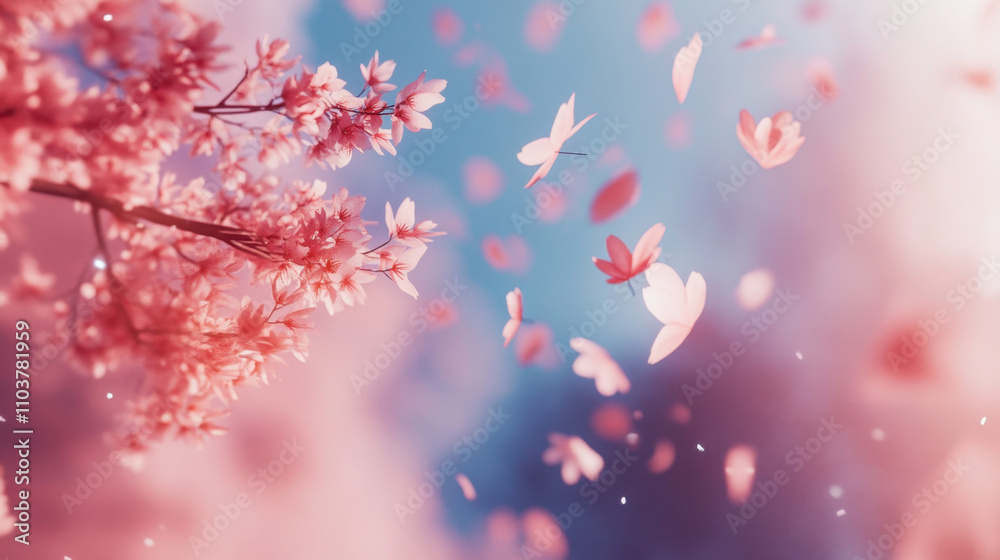 Nature background with a field of blooming flowers for graphic design or wallpaper.