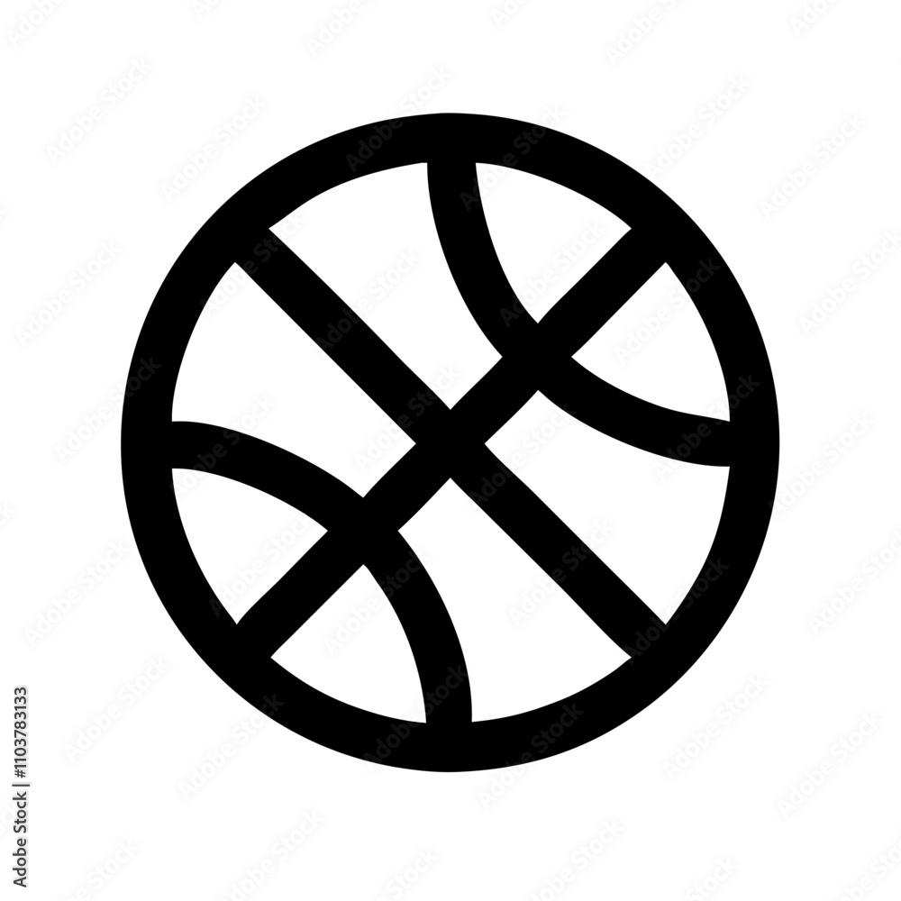 Good icon basketball with bold black lines Good icon basketball with bold black lines