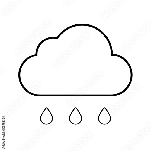 Good icon rainy cloud with raindrops