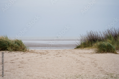 Obraz na płótnie Naturstrand in Schillig, Wangerland, November 2024 w salonie