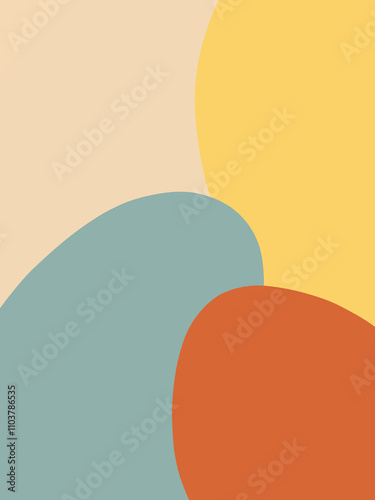 Retro green yellow red abstract design. Illustration for banner, poster.	