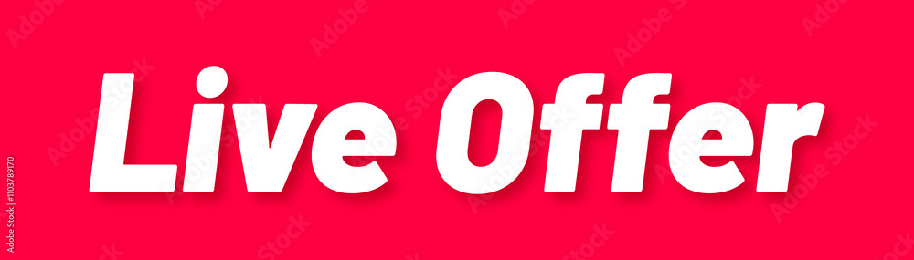 Obraz premium Live Offer Stamp, Red Background with Live Offer Word Rubber Stamp Banner