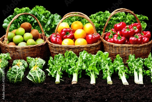 Sustainable agriculture innovations fresh produce harvest outdoor market vibrant vegetables a green initiative photo