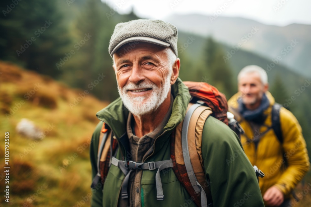 Portrait of a Active seniors on country walk