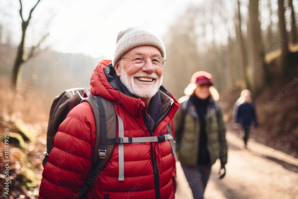 Portrait of a Active seniors on country walk Portrait of a Active seniors on country walk
