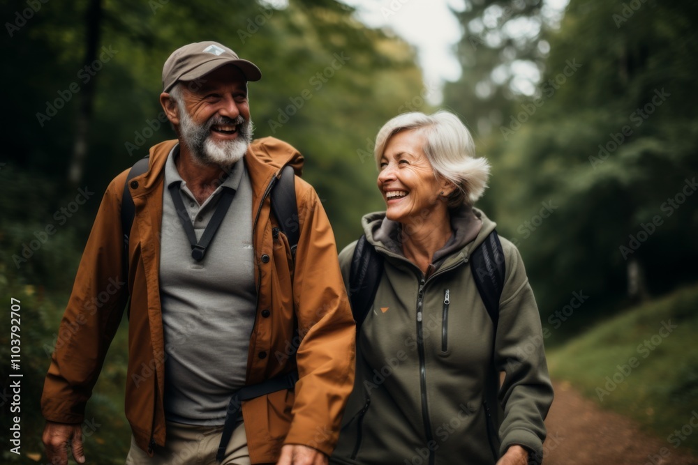 Portrait of a Active seniors on country walk Portrait of a Active seniors on country walk