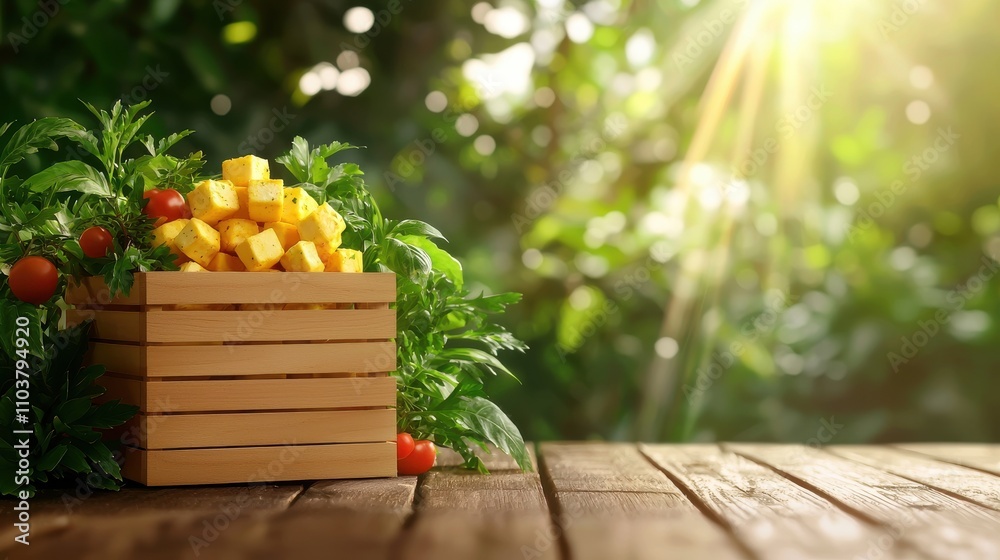 Fresh Produce Box with Cubes of Pineapple and Cherry Tomatoes Indian food cuisine Fresh Produce Box with Cubes of Pineapple and Cherry Tomatoes Indian food cuisine