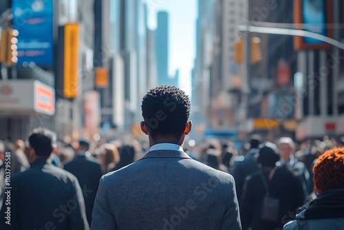 Business Attire Solitude Diverse Metropolis Crowd Blur