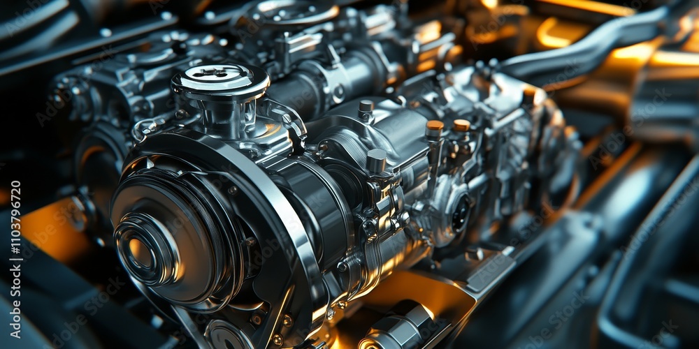 Powerful car engine design featuring advanced internal components. Explore the intricacies of a modern car engine that showcases its power and engineering excellence through detailed artistry. Powerful car engine design featuring advanced internal components. Explore the intricacies of a modern car engine that showcases its power and engineering excellence through detailed artistry.