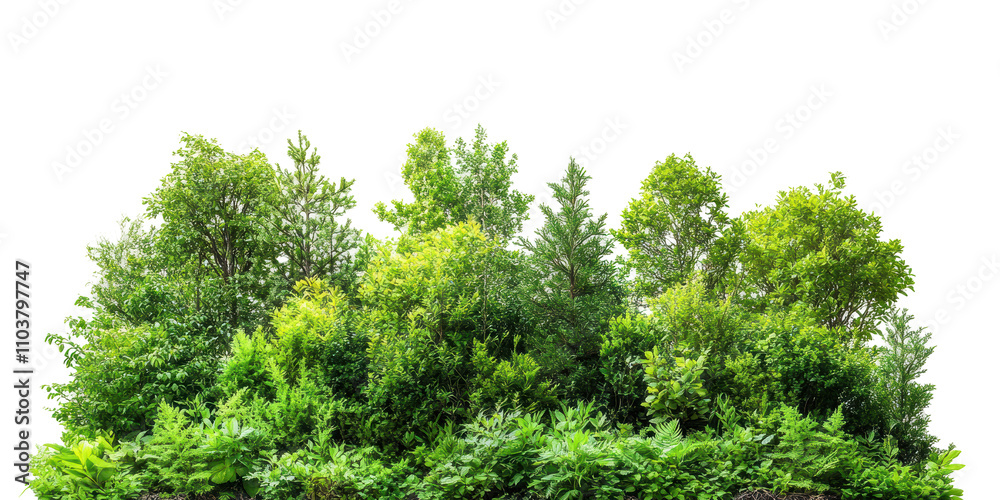 Fototapeta premium Dense Green Foliage Isolated on Transparent Background