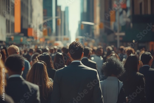 Wallpaper Mural Busy City Crowd Daytime Metropolitan Movement Torontodigital.ca