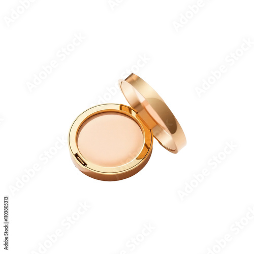 make up powder cosmetics isolated on white background