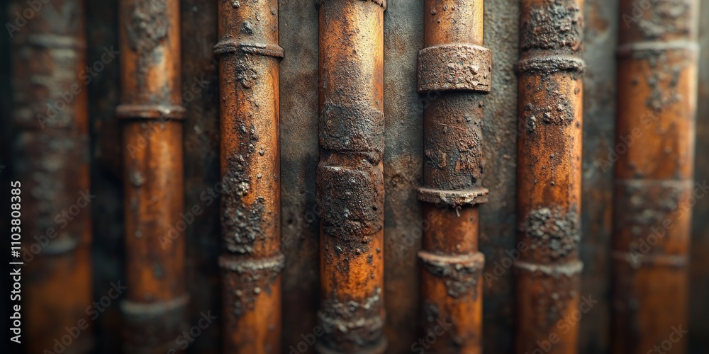 Rusty metal rods protrude from the wall, creating an intriguing visual. These rusty metal rods add character to the scene, drawing attention to their textured surfaces and unique design. Rusty metal rods protrude from the wall, creating an intriguing visual. These rusty metal rods add character to the scene, drawing attention to their textured surfaces and unique design.