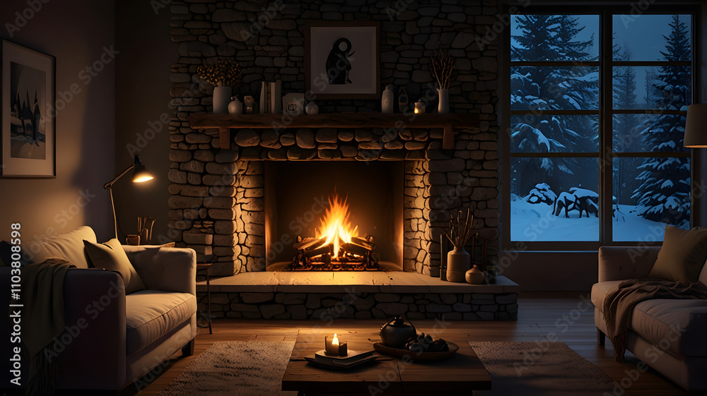 fireplace with fire, ai generated fireplace with fire, ai generated
