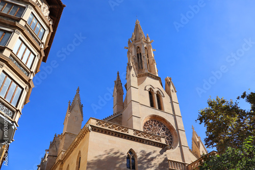Obraz na płótnie Santa Eulalia Church in Palma, Mallorca, Spain w salonie