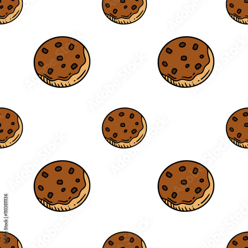 flat vector illustration design of biscuit seamless pattern for print media. Can be used for background or wallpaper content