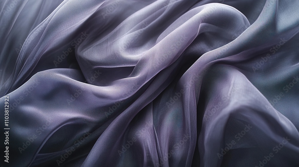 Fototapeta premium Deep violet chiffon fabric with soft flowing folds.