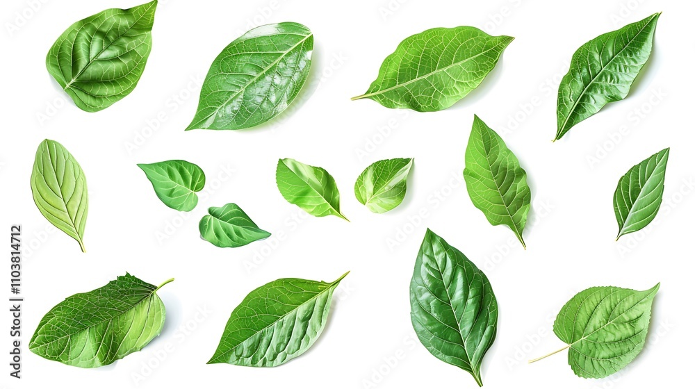 green leaves isolated on white green leaves isolated on white